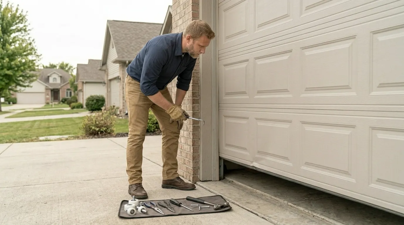 Modern flush garage door